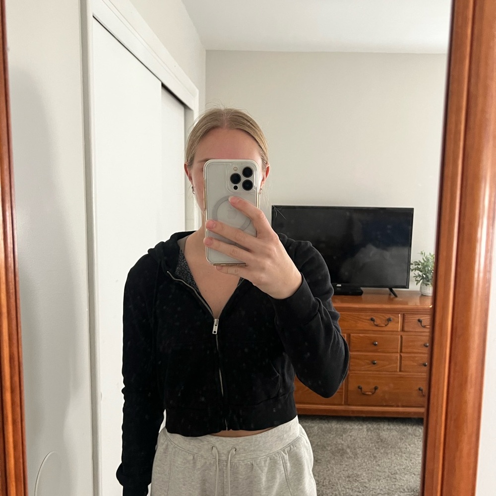 Women's Black Zip-Up Hoodie